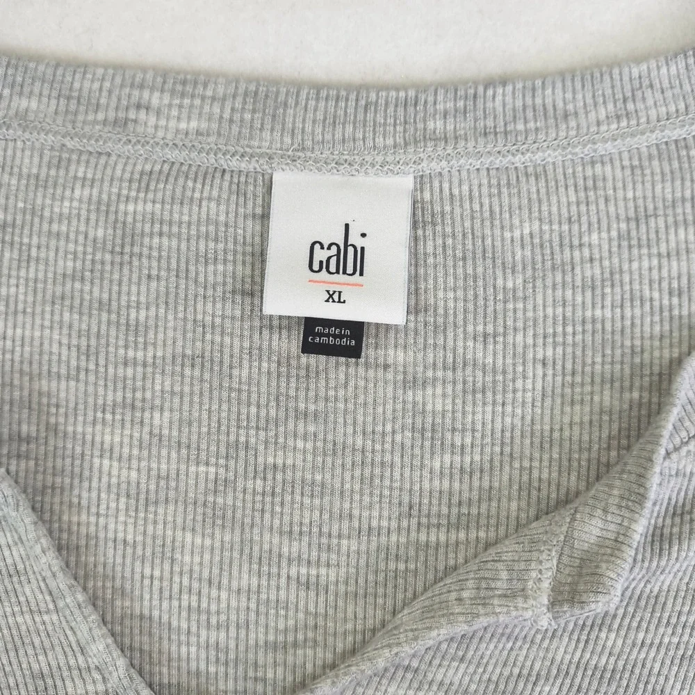 Cabi Ribbed Knit‎ Long Sleeve Top Minimalist Basic Capsule Wardrobe Soft Stretch